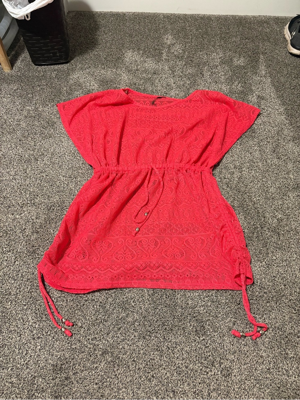 Women’s Coral Lace Swim Cover-Up Tunic